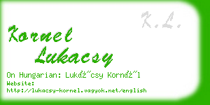 kornel lukacsy business card